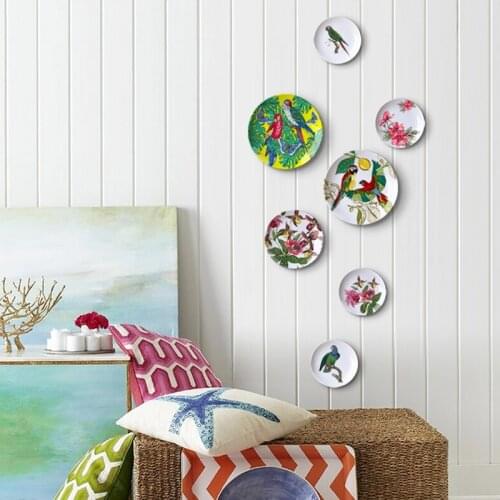 American Country Wallpaper Ceramic Wall Decoration Living Room Bedroom Background Wall Combination Hanging Wall Decoration