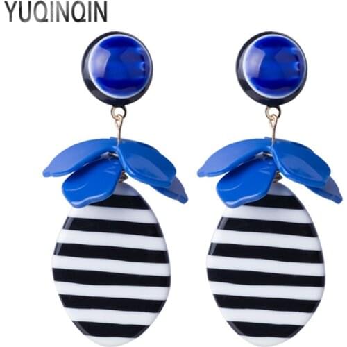 Classic Drop Fashion Resin Earrings for Women 2018 Statement Long Geometric Acrylic Dangling Elegant Earring Female Jewelry