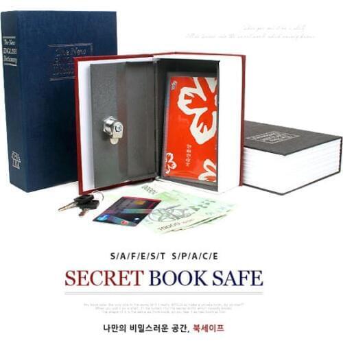 Size S 4/Color Combination Lock Hidden Box Security Lock Key English Dictionary Lock Strongbox Steel Simulation 118*115*55mm