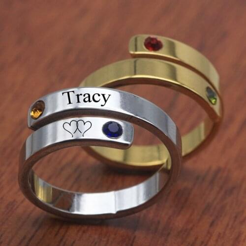 Birthstone Ring Jewelry Can Custom Made Any Name Rings YP6865