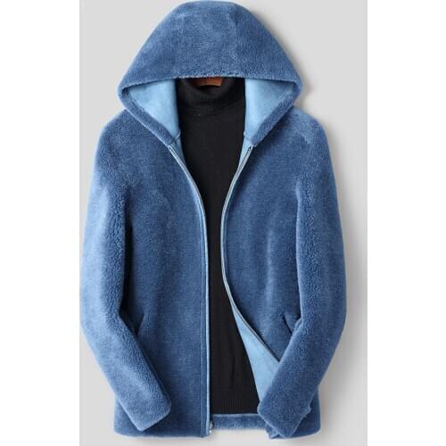 Short Real Fur Mens Leather Jacket Autumn Winter Sheep Shearing Wool Coat Two Sides Wear F-YLQ-LM01 KJ1123