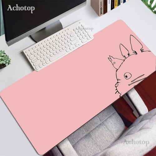 Totoro Kawaii Mouse Pad Gamer Computer Mouse Pad Gaming Mouse Mat 30x80cm Mouse Pad Cute Pink Large Mousepads Desk Accessory Pad