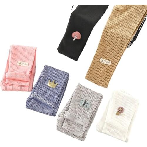 Girls Leggings 2021 Autumn Winter New Korean Solid Color Girls Elastic Pants Children Wear Pants Girls Leggings