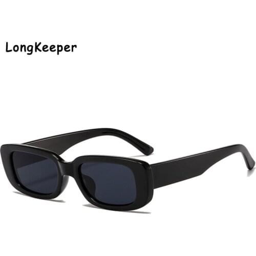 2020 Rectangle Sunglasses Women Brand Designer Narrow Frame Glasses Pink Leopard Smalll Thick Frame Sun Glasses Shades Female