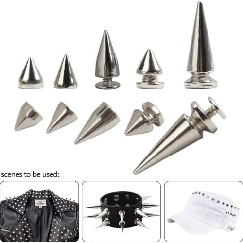 10-30Sets Metal Punk Sharp Warhead Screw Rivets Studs DIY Crafts Leather Belt Watchband Head Rivets Spikes Decor Nail Buckles