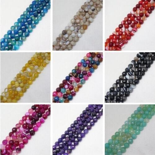 Mini.order is $7! 12mm Faceted Muticolor Striped banded Agates Round Onyx DIY 1# Loose Beads 15"