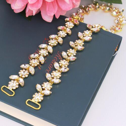 Fashion Gold bridal wedding belt high quality Wedding party romantic crystal belt