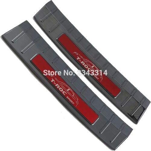 For Volkswagen/VW T-ROC T ROC A11 2019 Stainless Interior Rear Bumper Protector Sill Tail Trunk Guard Pedal Cover Car Accessory