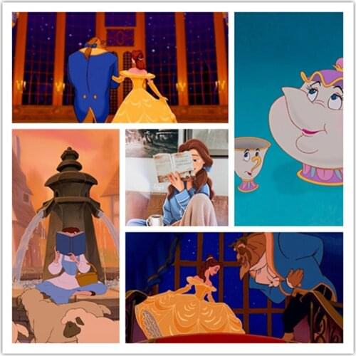 Wall Art Canvas Painting Disney Anime Beauty and The Beast Nordic Posters and Prints Wall Pictures for Living Home Decoration