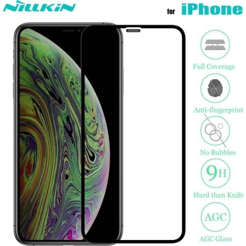 Nillkin for iPhone Xr 11 Pro Max X Xs Tempered Glass Screen Protector 3D Full Coverage Safety Glass for iPhone 8 7 Plus SE 2020