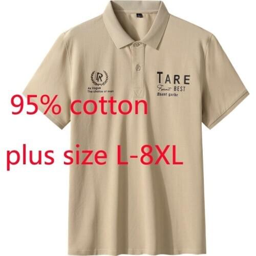 New Arrival Fashion Summer Men Printed Short Sleeve Turn-down Collar Knitted Casual Men T Shirt Plus Size L- 4XL 5XL 6XL 7XL 8XL