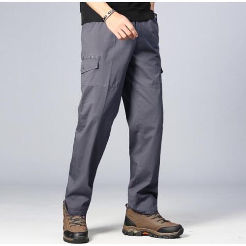 Autumn Winter Mens Pants Casual Trousers Loose Cargo Pants Men Straight Cotton Overalls High Waist Mens Bottoms 5XL Fashion