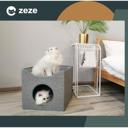 Pet cat litter foldable storage cat litter summer closed deep sleep four seasons universal cat house villa pet cat bed