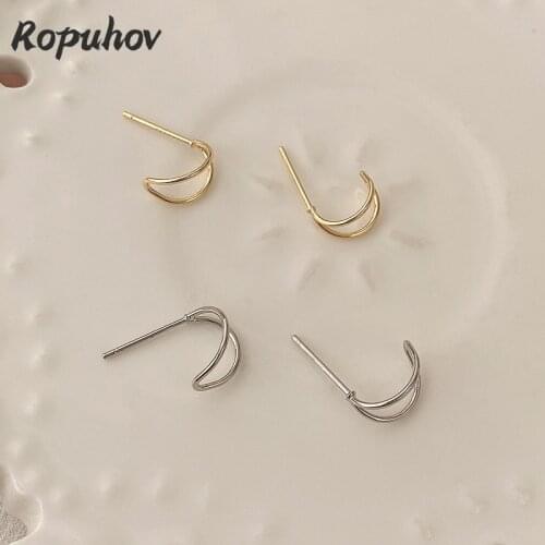 ROPUHOV 2021 Jewery Trendy Korean Fashion Trendy Korean Fashion Trendy Earrings Simple Earrings Geometry Earrings Women