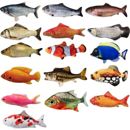 Pet Cat Dog Toy Electric Jumping Fish Moving Kicker Fish Toys Realistic Flopping Fish Fun Toy For Kids Pets With Chargeable Moto