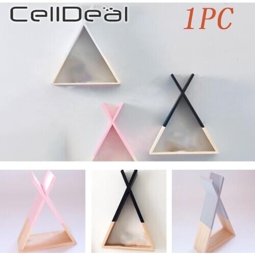 Sriangle Storage Kids Baby Wooden Storage Book Shelf Home Room Nordic Style Wall Shelf Shelves for Wall Storage Shelf