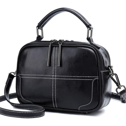 High Quality Real Cowhide Top Handle Messenger Women Bag Tote Handbag Casual New Fashion Genuine Leather Shoulder Crossbody Bags