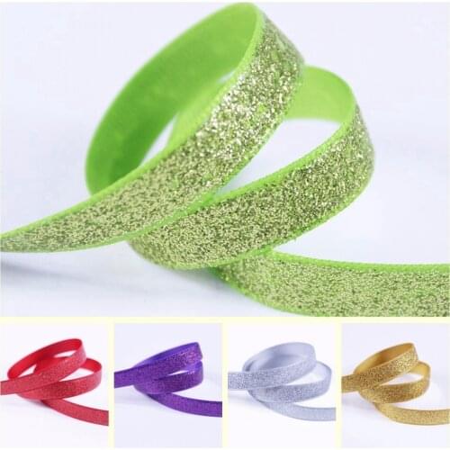 T.R RIBBON 3/8'' 9mm full glitter grosgrain polyester ribbon, DIY handmade materials, wedding gift wrap