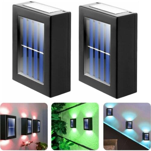 Solar Led Outdoor Deck Fence Light Paths Garden Stair Step Sensor Lamp Solar Powered Sunlight Street Light Home Decor 2pc