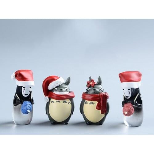 Japanese Anime Spirited Away Kaonashi No Face My Neighbor TOTORO Resin Mini Christmas Figure Studio Ghibli Hayao Miyazaki Toys