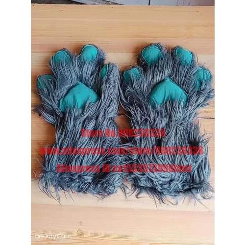 2 Pieces Women Girls Cute Cat Kitten Paw Claw Warm Gloves Fursuit Soft Anime Cosplay Plush for Party Accessories