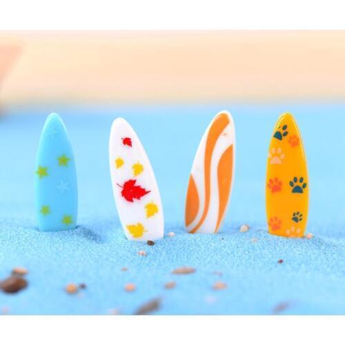 ZOCDOU 1 Piece Mini Colorful Summer Seaside Footprint Surfboard Ornament Small Statue Little Figurine Crafts Decoration