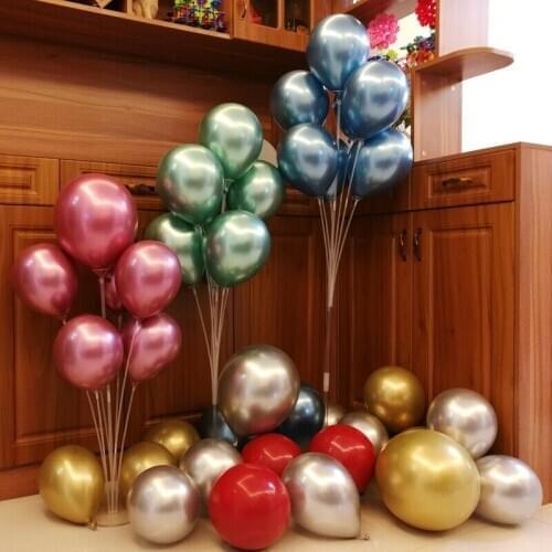 1 Set Plastic Balloons Holder Column Stand 11 Tubes Clear Balloon Stick Home Party Wedding Decor