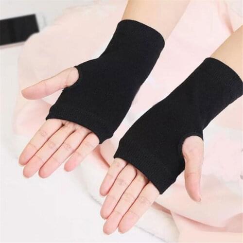 Stylish Simple Winter Cotton Gloves Half Finger Sports Fingerless Gloves Knit Short Autumn And Winter Thin Arm Sleeves