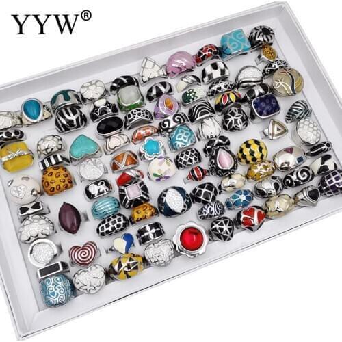100PCs/Box Ring Set MixMax Mix Styles Bohemia Womens Joint Ring Vintage Antique Silver Plated Jewelry Rings Wholesale Lots