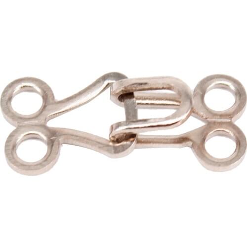 20set Metal Clasp 18mm x 8mm Closure Waist Extender Hooks & Eyes Clasps Garment Bra Silver Tone