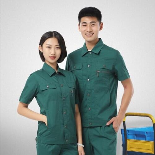 2021Summer Work Clothing Men Women Car Workshop Electricity Installation Mechanical Auto Repairmen Durable Construction Uniforms