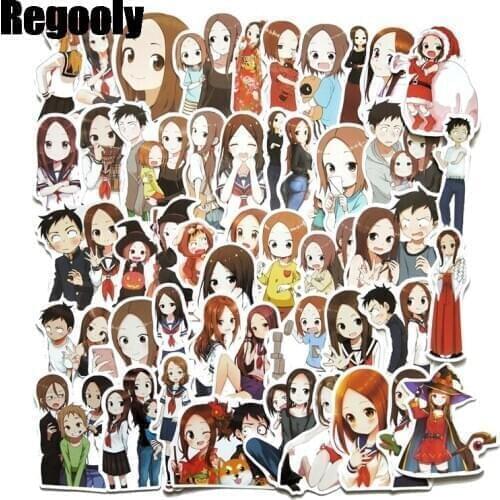 45pcs Teasing Master Takagi-san anime Children Stickers Skateboard Guitar Suitcase Girls scrapbooking Sticker Kids Graffiti Toys