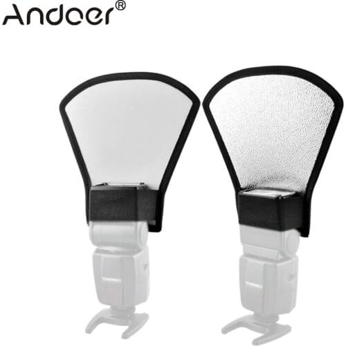 Andoer Softbox Speedlite Flash Diffuser Silver / White Reflector for Canon Nikon Pentax Yongnuo Camera Flash Light