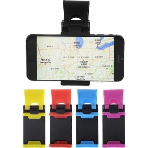 Car Steering Wheel Car Phone Holder Stand GPS Navigation Drive Bike Handlebar Clip Mount Bunt Bracket for iPhone Samsung Xiaomi