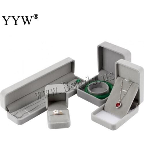 Velvet Jewelry Display Box Grey Jewelry Set Box For Earrings Necklace Bangle Pendant Wedding Packing Bag High Grade Bijoux