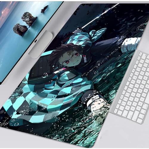 Large Kimetsu No Yaiba Mouse Pad Anime Keyboard Mouse Mat Large Kawaii XXL Mousepad 90X30 Desk Mat Gaming Accessories Mausepad