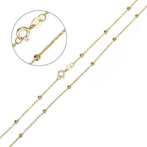 1mm Tiny Rolo Cable Beaded Necklace for Women Girls Chain Lobster Clasp 16 inches Fashion Jewelry DSN39