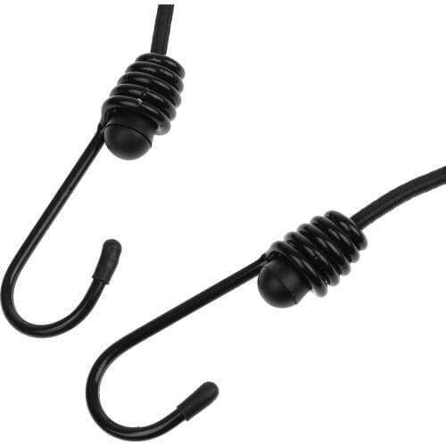 6 Pieces 18'' 24'' & 30'' Black Elastic Cord with Hook Stretch Bike Car Luggage Tie Down Straps Ropes Assortment Set