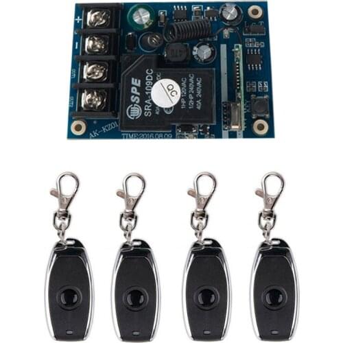 DC12V 24V 36V 48V 10A 1CH Wireless Remote Control Switch System Receiver+ 4pcs Remote transmitter 315mhz/433mhz option