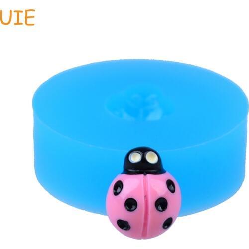 DYL423U 12.3mm Ladybird Silicone Mold - Insect Mold Cupcake Toppers, Fondant Craft, Jewelry, Gum Paste, Miniature Food, Resin