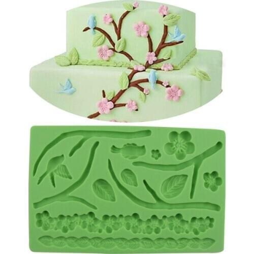 Plum Blossom Mould Cake Decorating Tools Fondant Cake Mold Silicone Mold for Sugarpaste Flower Paste Marzipan Modelling Paste