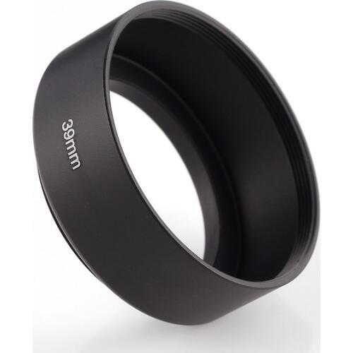 Fotga Metal Black Lens Hood Sun Shade 39mm Filter Thread Standard Screw in Mount