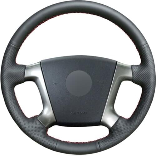 Black PU Faux Leather DIY Hand-stitched Car Steering Wheel Cover for Chevrolet Epica 2006 2007 2008 2009 2010 2011 2012 2013