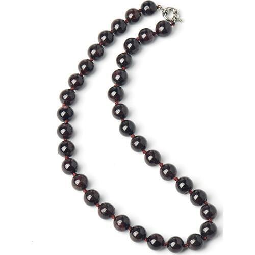 Every Beads Long and full has a Dark red color They all Have a Light cyan 10 MM Joker John Stone Necklace