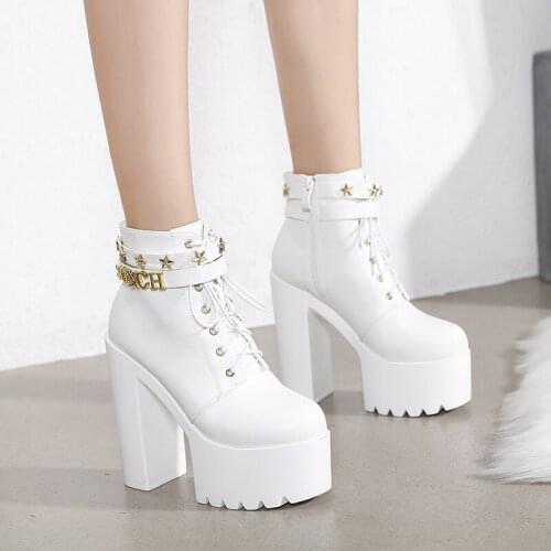 Catwalk model high heels thick heel European and American waterproof platform 12cm hate sky high super thick bottom 15CM women
