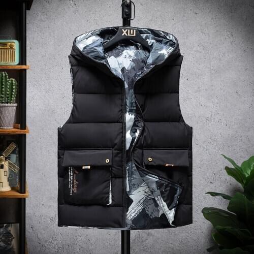 Fashion Mens Jacket Sleeveless Vest Winter Thermal Soft Vests Casual Coats Male Cotton Mens Vest Men Thicken Waistcoat M-6XL