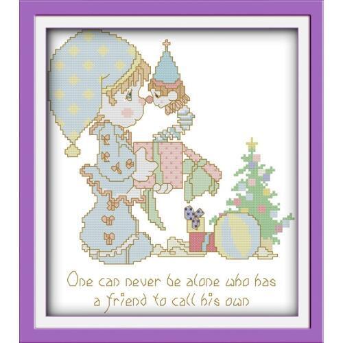 No longer alone cross stitch kit cartoon 11ct count print canvas stitches embroidery DIY handmade needlework plus