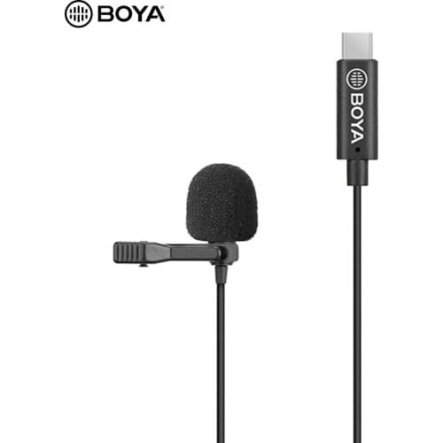 BOYA BY-M3-OP Clip-on Lavalier Lapel Microphone Digital Omnidirectional Mic USB Type-C For DJI OSMO Pocket Camera for Recording