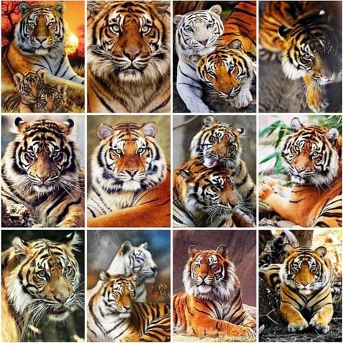 New Diamond Painting 5d DIY Cross Stitch Animal Tiger Full Square Round Embroidery Rhinestone Kids Adult Home Office Decor Gift