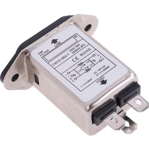 New EMI RFI Filter AC 250V 6A 10A CW1D-6A-T CW1D-10A-T Suppressor Power Line Noise Filter